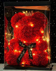 Teddy Rose Flower Bear with Box Romantic Gift