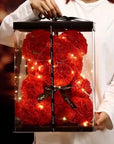 Teddy Rose Flower Bear with Box Romantic Gift